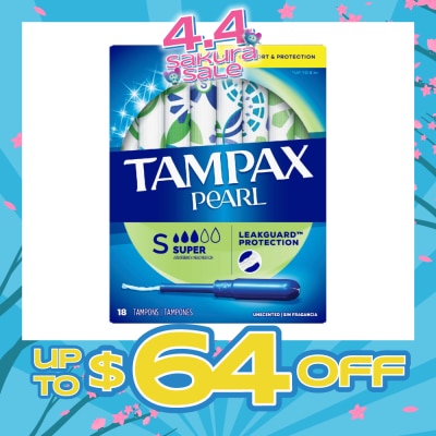 TAMPAX - Pearl Plastic Super Absorbency Unscented Tampons 18s