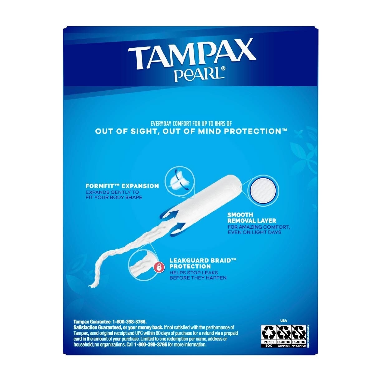 Pearl Plastic Super Absorbency Unscented Tampons 18s