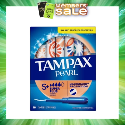 TAMPAX - Pearl Plastic Super Plus Absorbency Unscented Tampons 18s