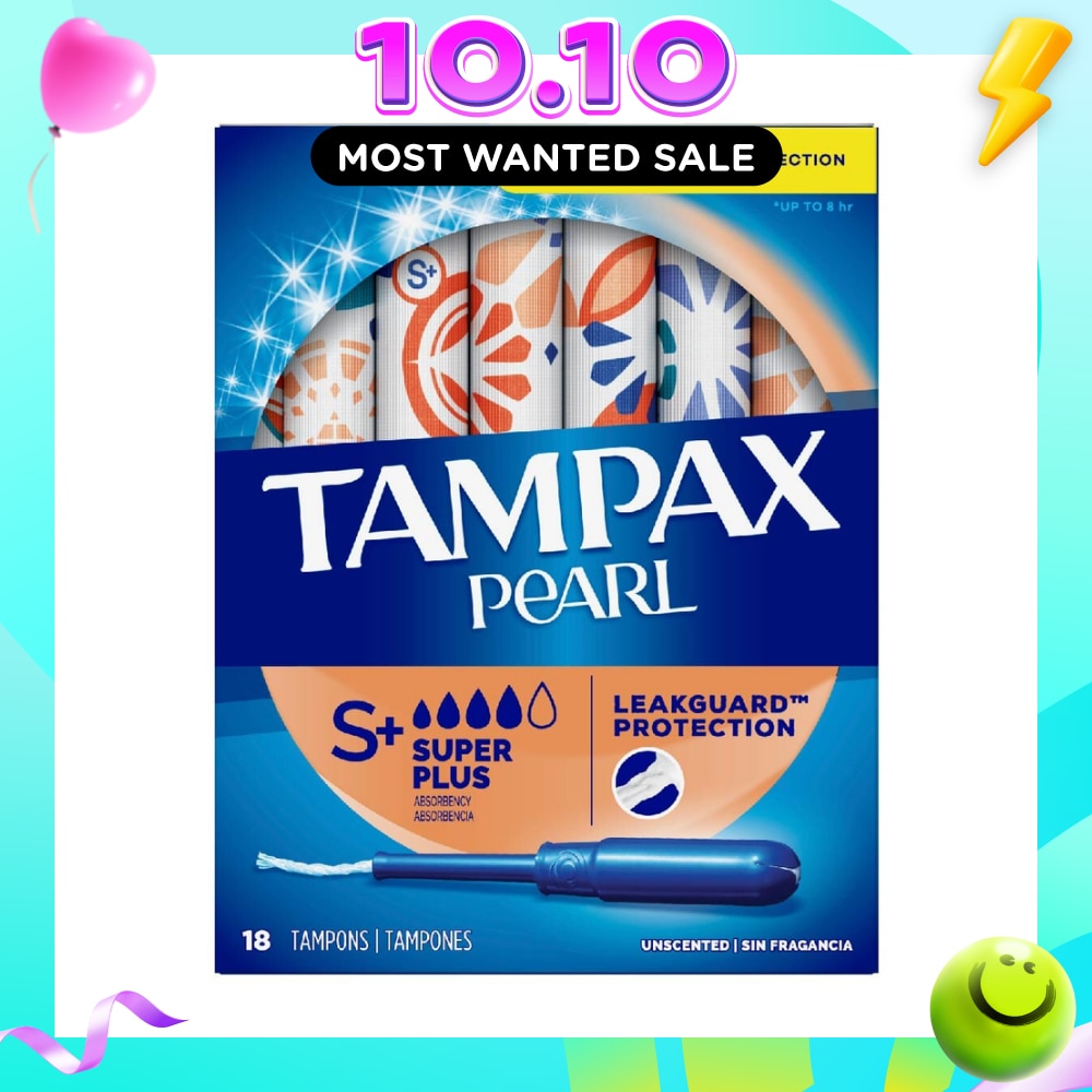 Pearl Plastic Super Plus Absorbency Unscented Tampons 18s image