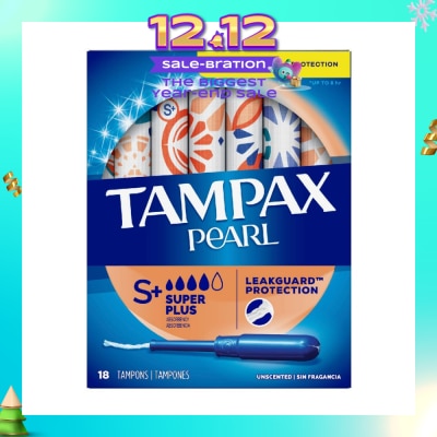 TAMPAX Pearl Plastic Super Plus Absorbency Unscented Tampons 18s