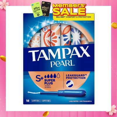 TAMPAX Pearl Plastic Super Plus Absorbency Unscented Tampons 18s