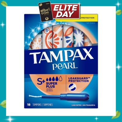 TAMPAX Pearl Plastic Super Plus Absorbency Unscented Tampons 18s image