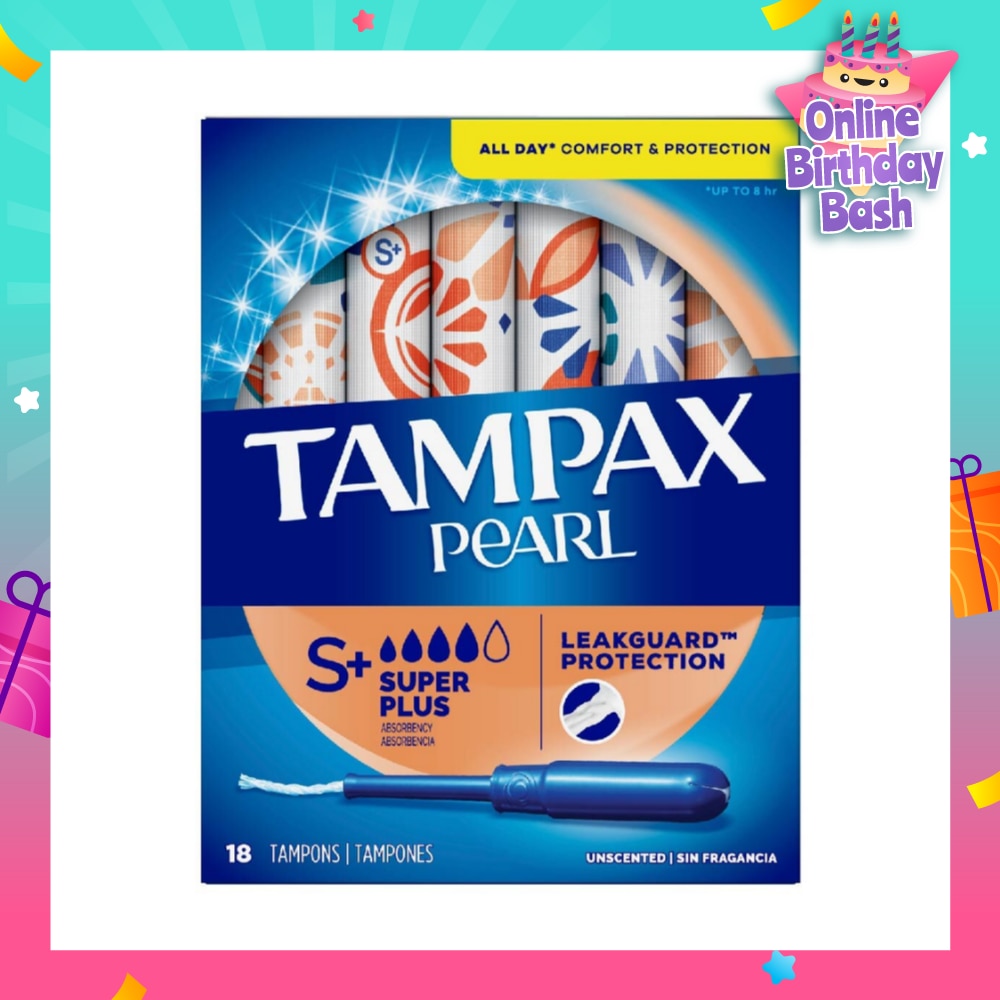 Pearl Plastic Super Plus Absorbency Unscented Tampons 18s