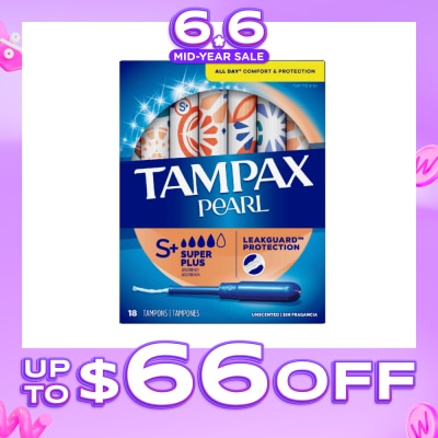 TAMPAX - Pearl Plastic Super Plus Absorbency Unscented Tampons 18s