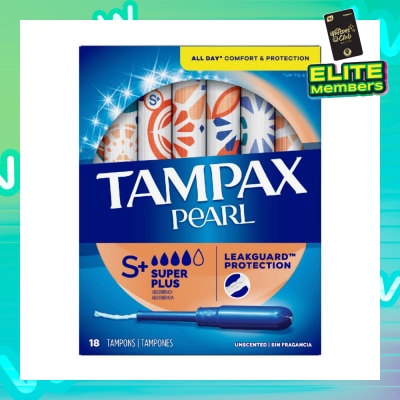 TAMPAX Pearl Plastic Super Plus Absorbency Unscented Tampons 18s