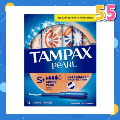 TAMPAX Pearl Plastic Super Plus Absorbency Unscented Tampons 18s