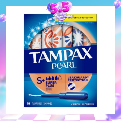 TAMPAX - Pearl Plastic Super Plus Absorbency Unscented Tampons 18s