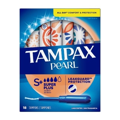 TAMPAX Pearl Plastic Super Plus Absorbency Unscented Tampons 18s