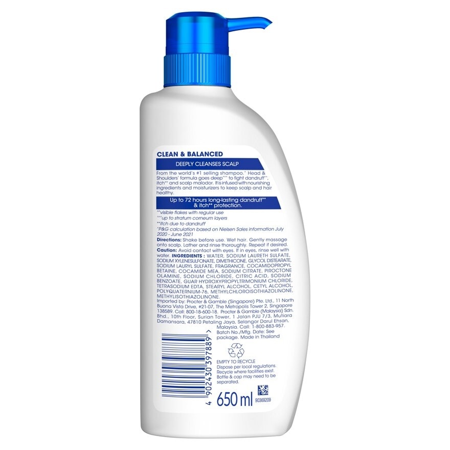 Clean and Balanced Anti-Dandruff Shampoo 650ml