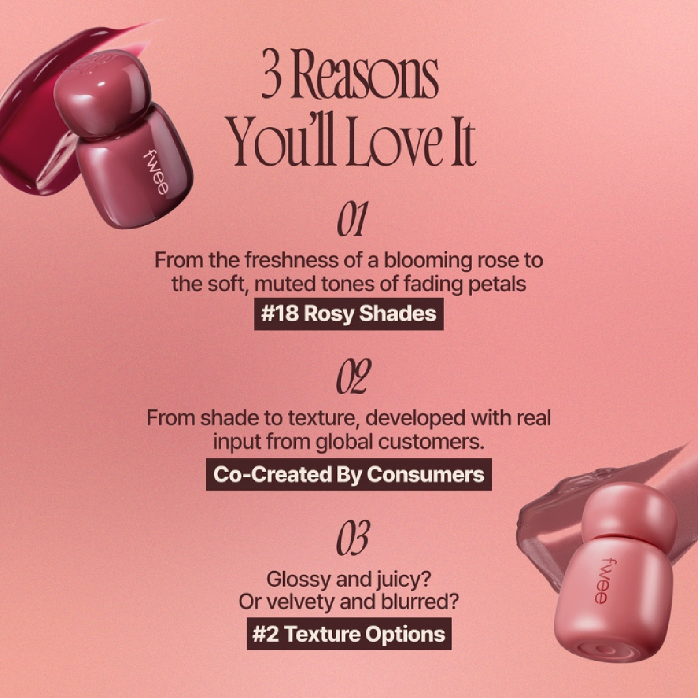 Rose Obsession Stay-Fit Glow Lip Tint #GC01 Bunny Rose 3.5ml image