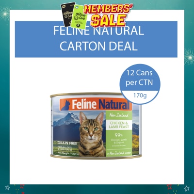 FELINE NATURAL - Chicken & Lamb Feast Canned Cat Food 170g x 12s (Per Carton)