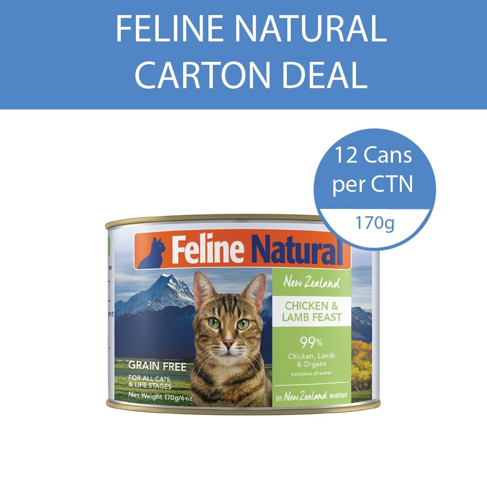 FELINE NATURAL Chicken & Lamb Feast Canned Cat Food 170g x 12s