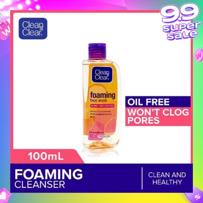 CLEAN & CLEAR Foaming Face Wash (For Oil Control + Removes 99.8% Pimple Causing Germs) 100ml
