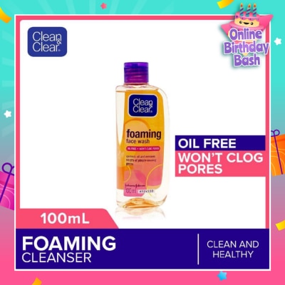 CLEAN & CLEAR Foaming Face Wash (For Oil Control + Removes 99.8% Pimple Causing Germs) 100ml