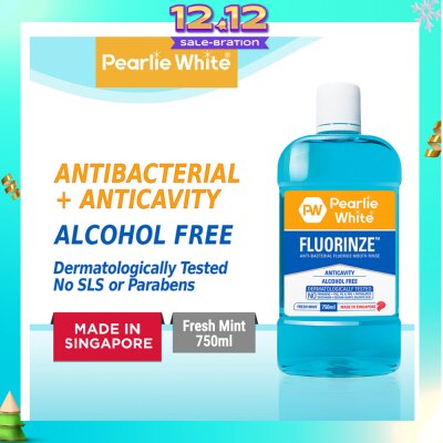 PEARLIE WHITE® Fluorinze Alcohol Free Antibacterial Fluoride Mouth Rinse 750ml