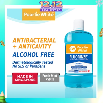 PEARLIE WHITE® Fluorinze Alcohol Free Antibacterial Fluoride Mouth Rinse 750ml