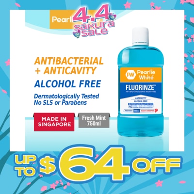 PEARLIE WHITE® - Fluorinze Alcohol Free Antibacterial Fluoride Mouth Rinse 750ml