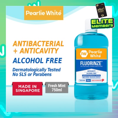 PEARLIE WHITE® Fluorinze Alcohol Free Antibacterial Fluoride Mouth Rinse 750ml