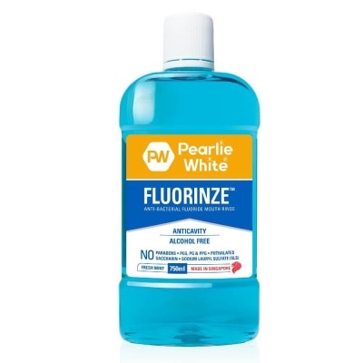 PEARLIE WHITE® Fluorinze Alcohol Free Antibacterial Fluoride Mouth Rinse 750ml