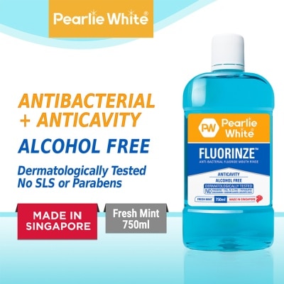 PEARLIE WHITE® Fluorinze Alcohol Free Antibacterial Fluoride Mouth Rinse 750ml