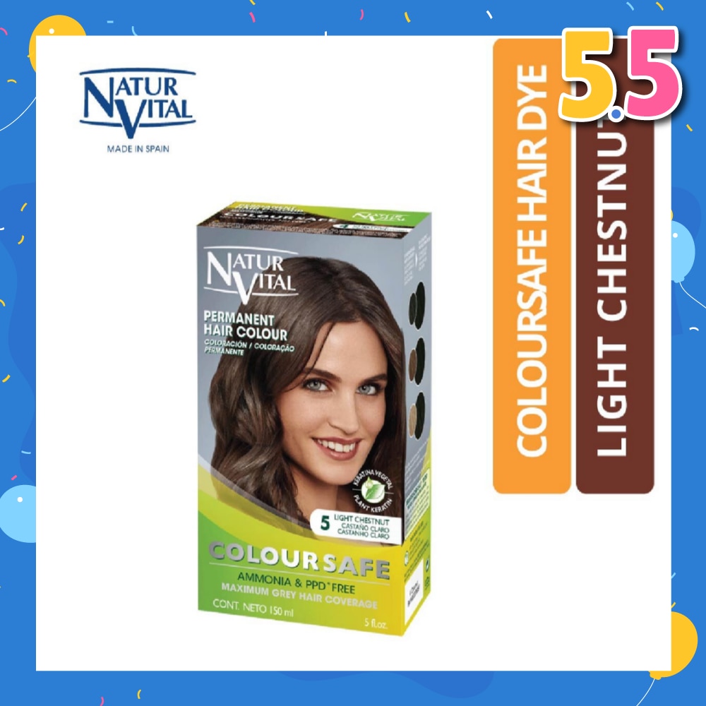 NATURVITAL Coloursafe Permanent Hair Colour Light Chestnut 5