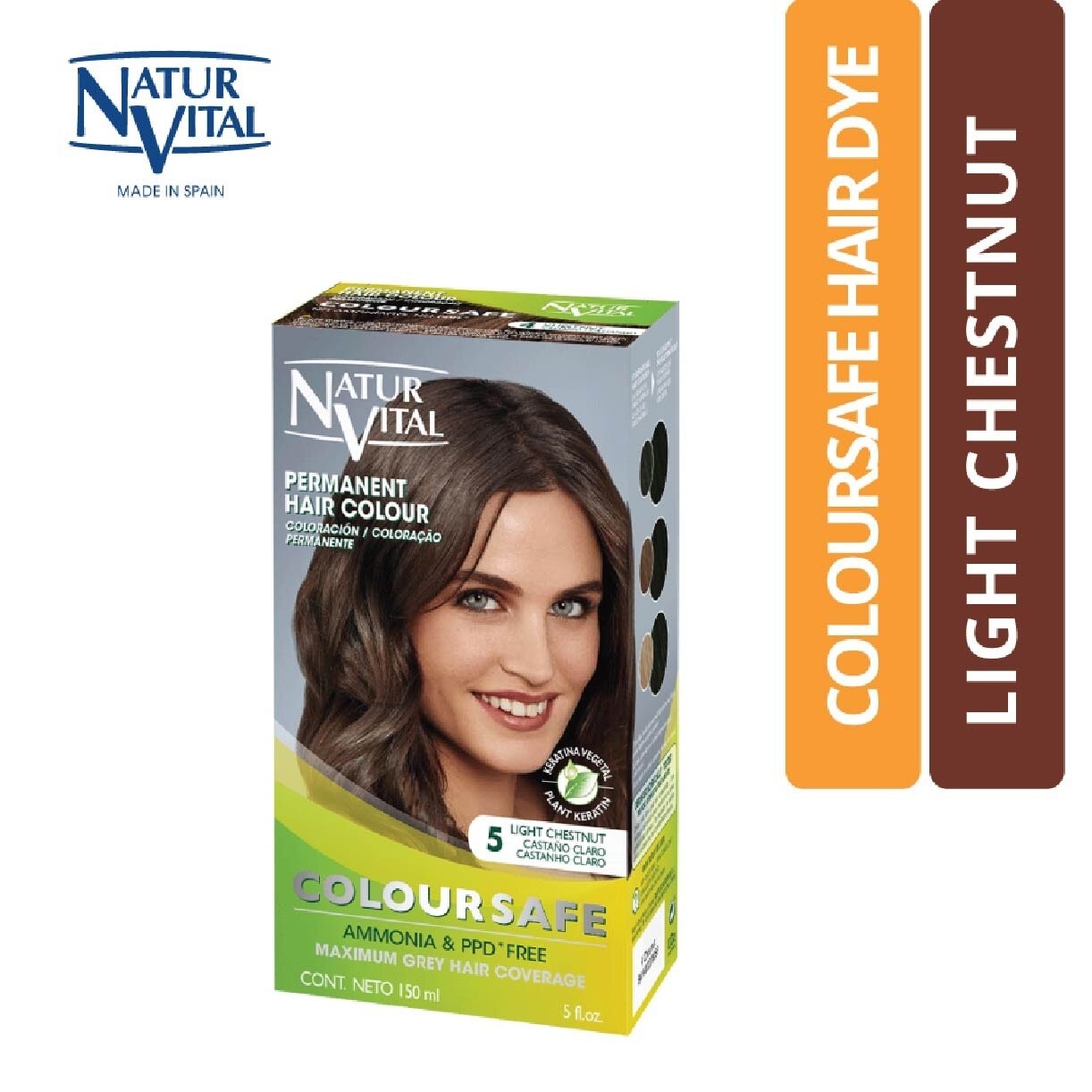 NATURVITAL Coloursafe Permanent Hair Colour Light Chestnut 5