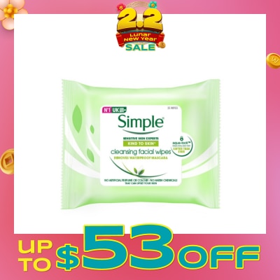 SIMPLE Kind to Skin Cleansing Facial Wipes 25s