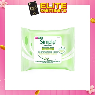 SIMPLE Kind to Skin Cleansing Facial Wipes 25s