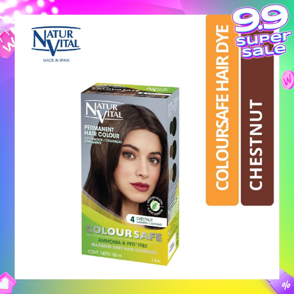 NATURVITAL Coloursafe Permanent Hair Colour Chestnut 4