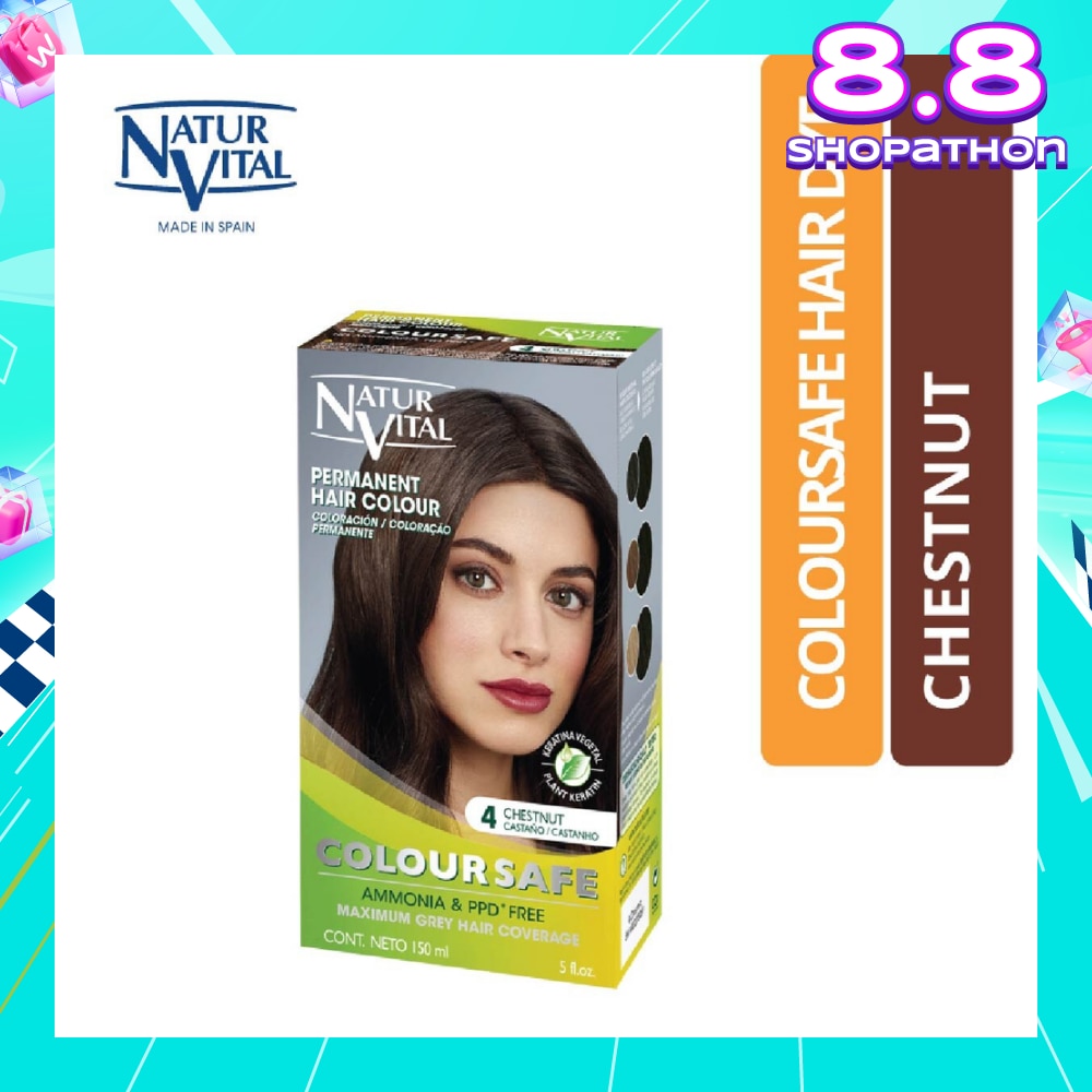 NATURVITAL Coloursafe Permanent Hair Colour Chestnut 4