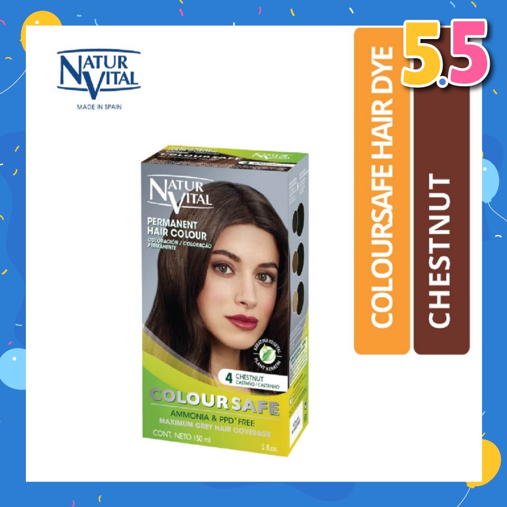 NATURVITAL Coloursafe Permanent Hair Colour Chestnut 4