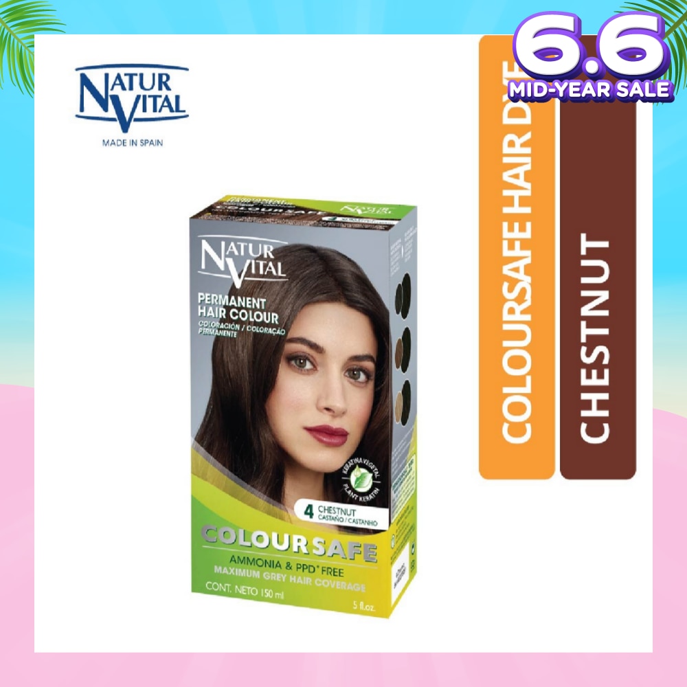 NATURVITAL Coloursafe Permanent Hair Colour Chestnut 4