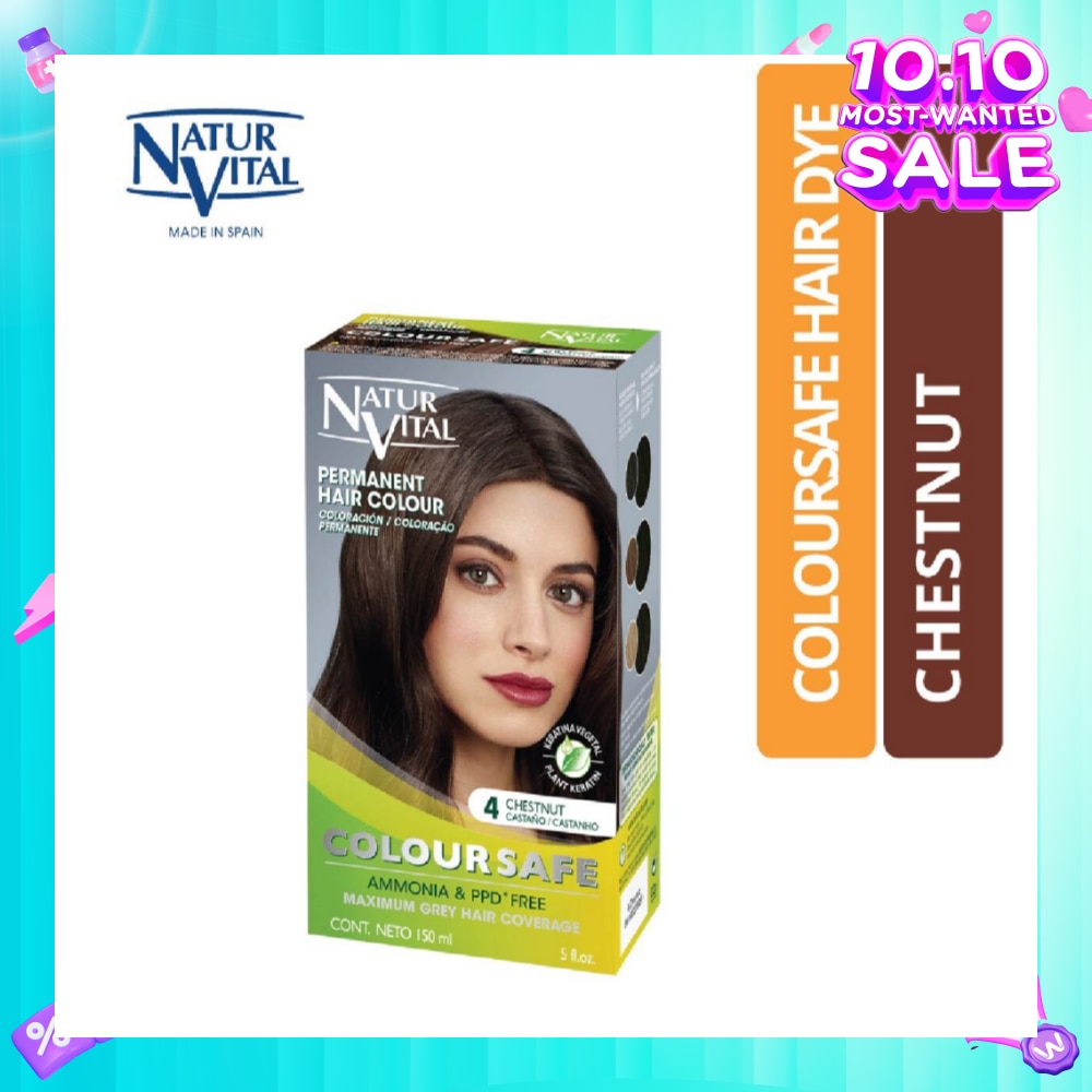 NATURVITAL Coloursafe Permanent Hair Colour Chestnut 4