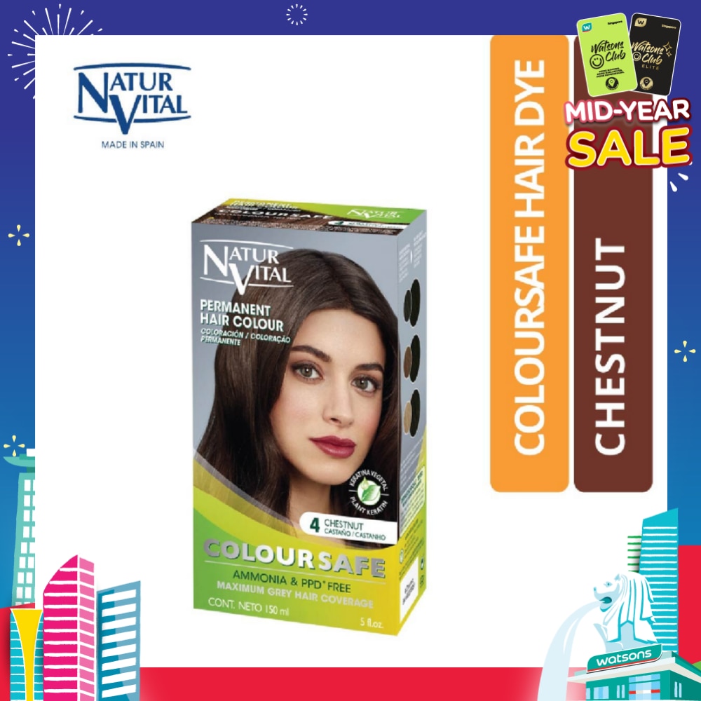 NATURVITAL Coloursafe Permanent Hair Colour Chestnut 4
