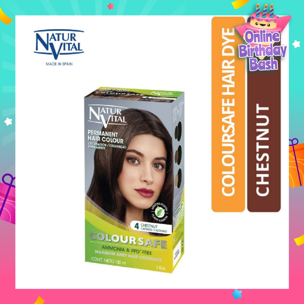 NATURVITAL Coloursafe Permanent Hair Colour Chestnut 4