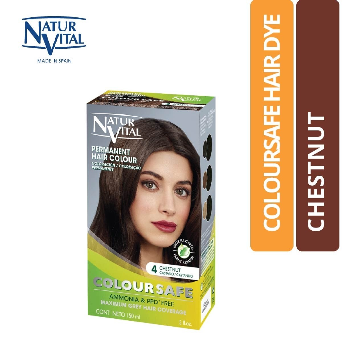 NATURVITAL Coloursafe Permanent Hair Colour Chestnut 4