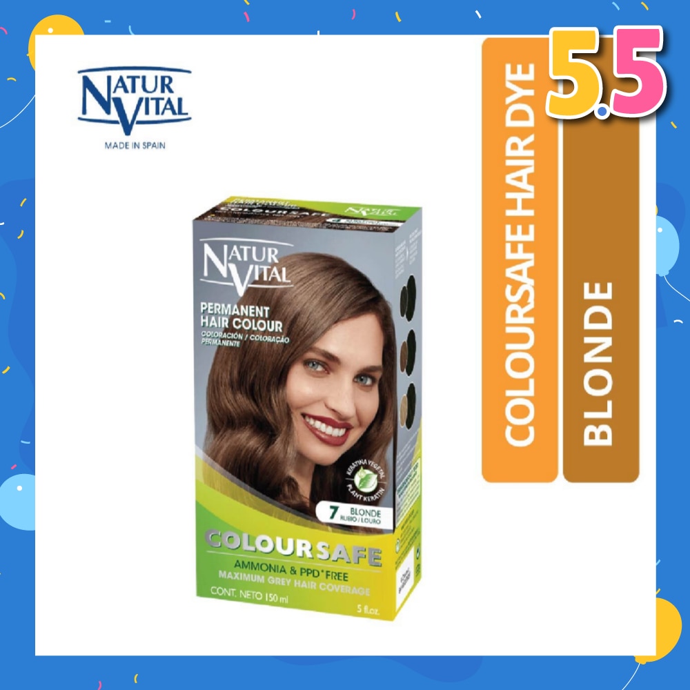 NATURVITAL Coloursafe Permanent Hair Colour Blonde 7 150ml