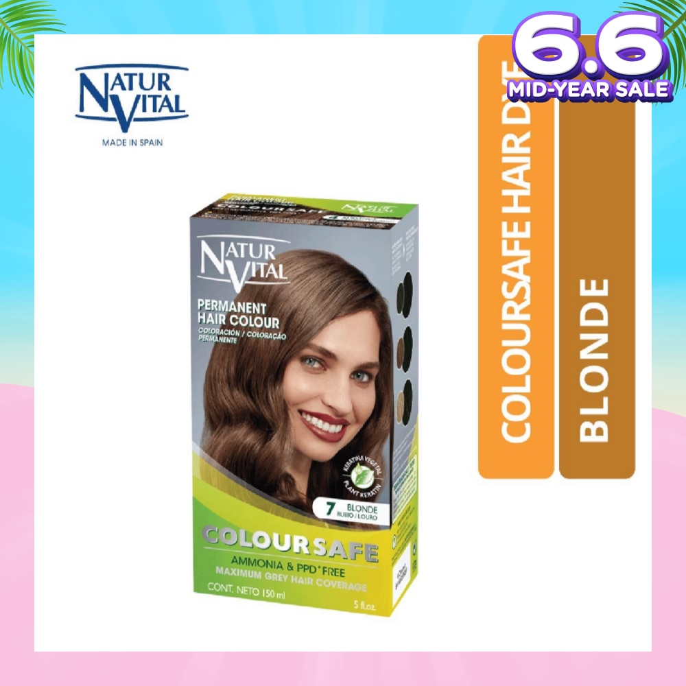 NATURVITAL Coloursafe Permanent Hair Colour Blonde 7 150ml (Expiry: Feb`2026)