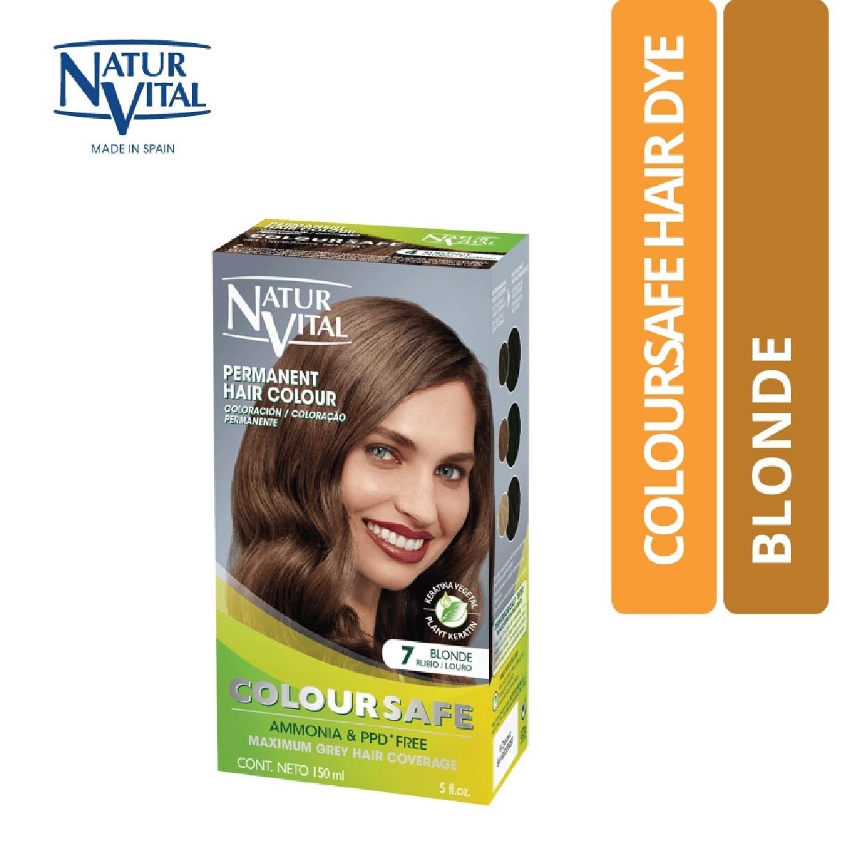 NATURVITAL Coloursafe Permanent Hair Colour Blonde 7 150ml