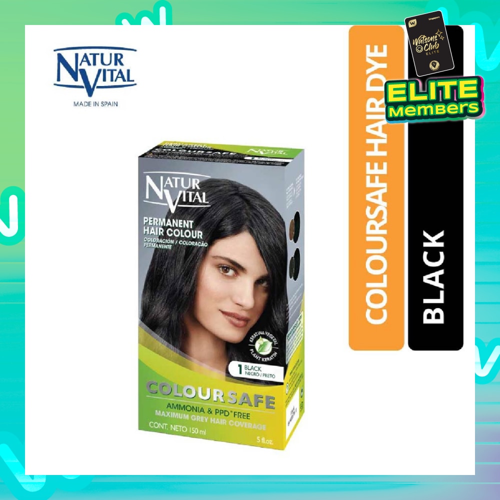 NATURVITAL Coloursafe Permanent Hair Colour Black 1 150ml