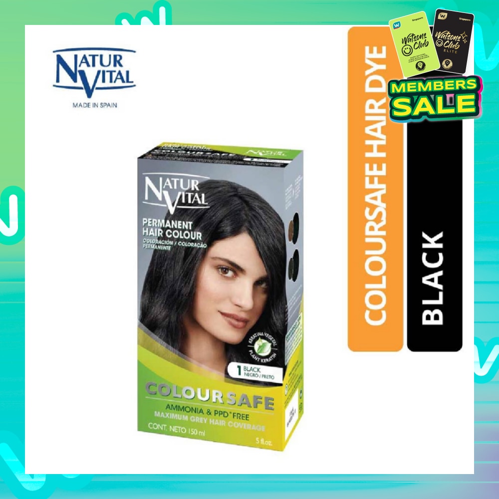 NATURVITAL Coloursafe Permanent Hair Colour Black 1 150ml