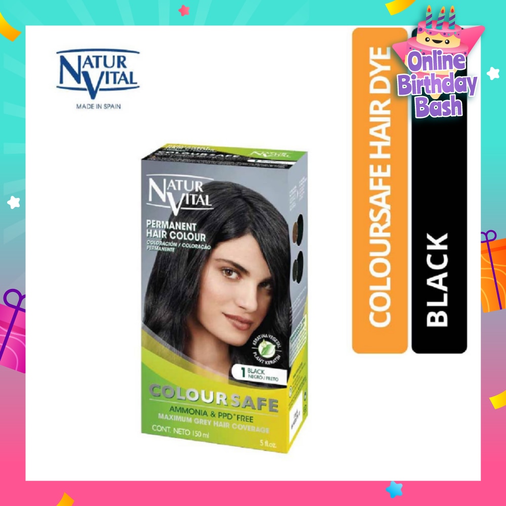 NATURVITAL Coloursafe Permanent Hair Colour Black 1 150ml
