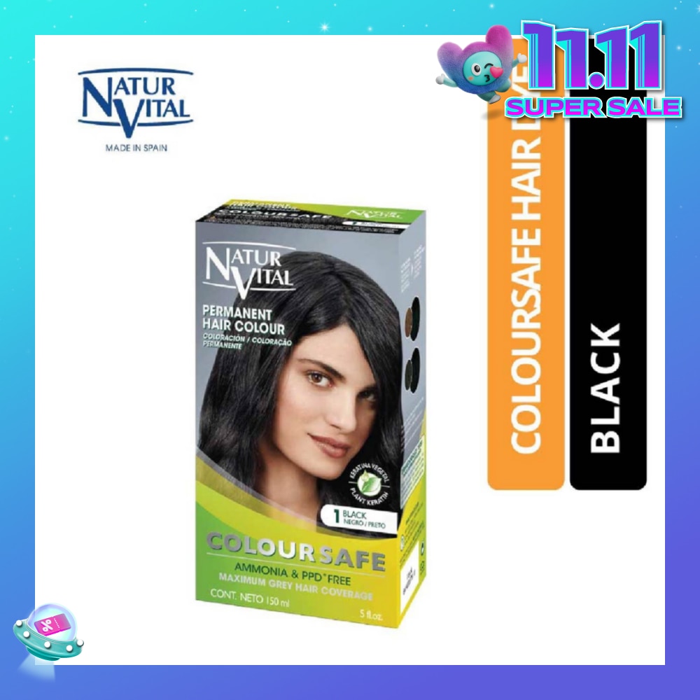 NATURVITAL Coloursafe Permanent Hair Colour Black 1 150ml