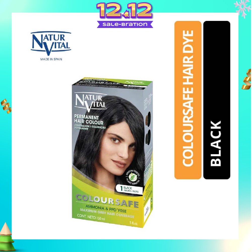 NATURVITAL Coloursafe Permanent Hair Colour Black 1 150ml