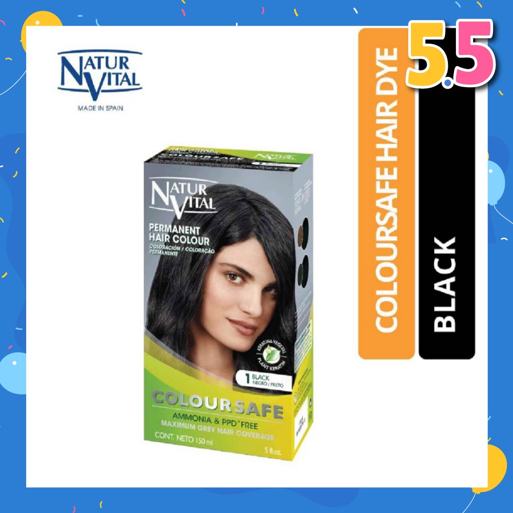 Coloursafe Permanent Hair Colour Black 1 150ml