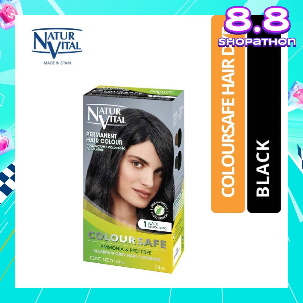NATURVITAL Coloursafe Permanent Hair Colour Black 1 150ml