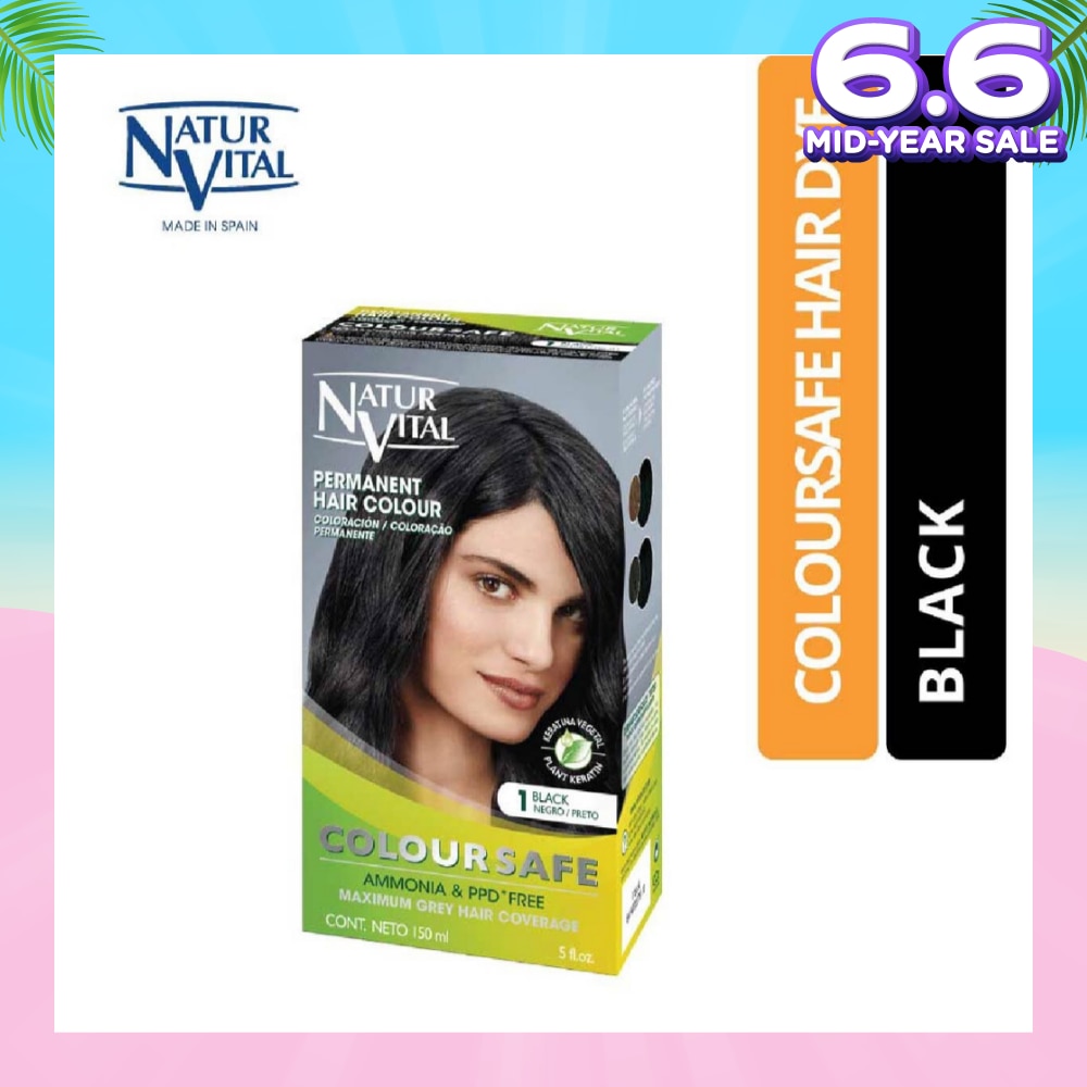 NATURVITAL Coloursafe Permanent Hair Colour Black 1 150ml