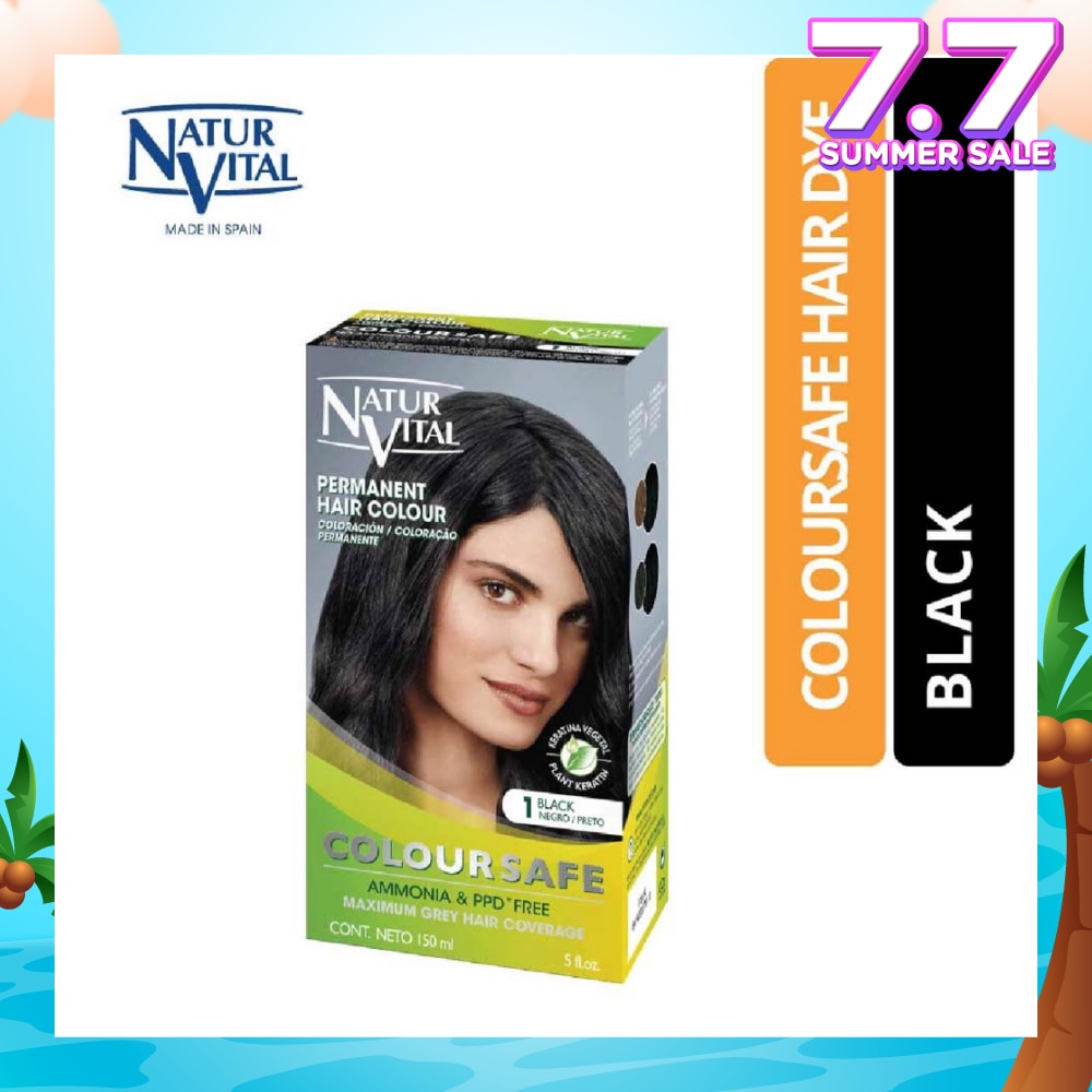 NATURVITAL Coloursafe Permanent Hair Colour Black 1 150ml