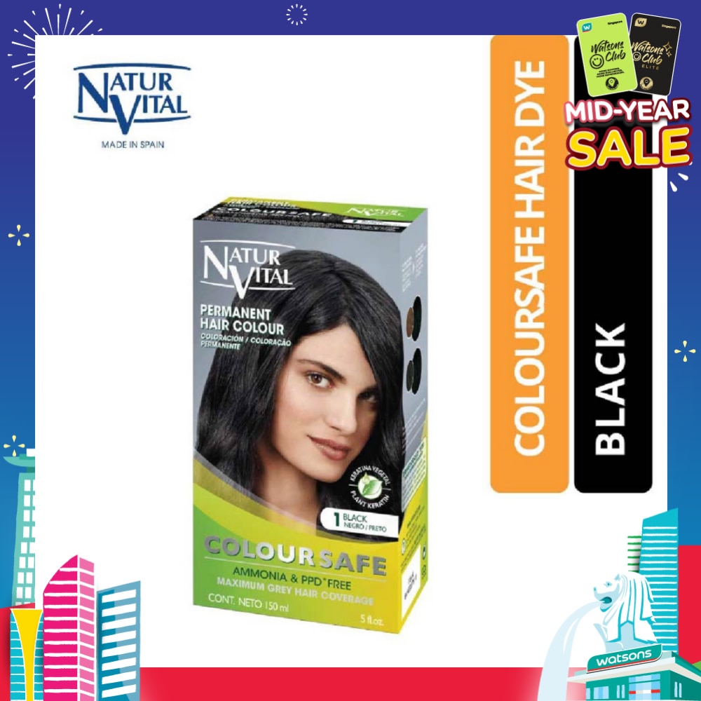 NATURVITAL Coloursafe Permanent Hair Colour Black 1 150ml